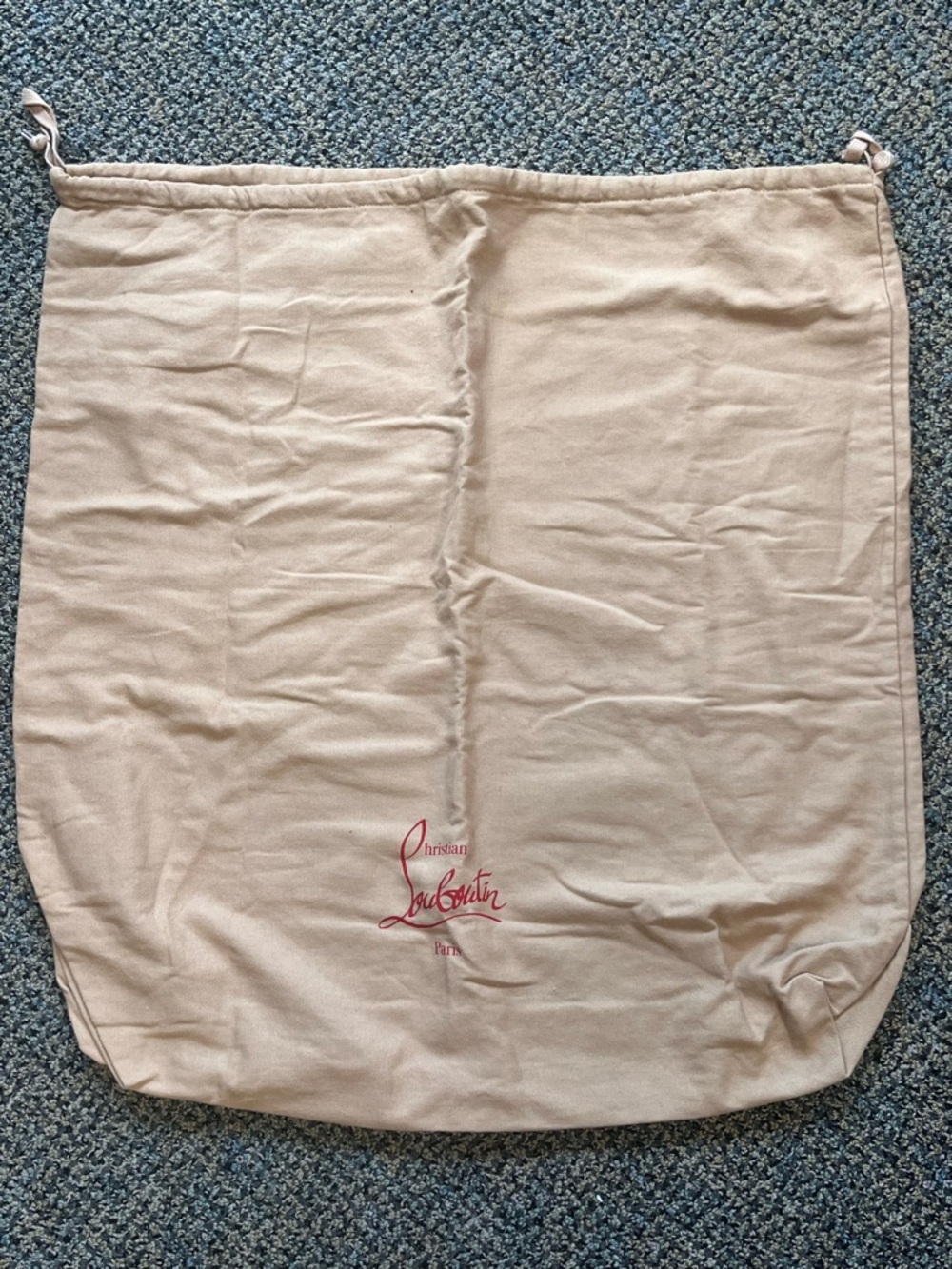 Christian Louboutin Beige Dust Bag with Red Logo